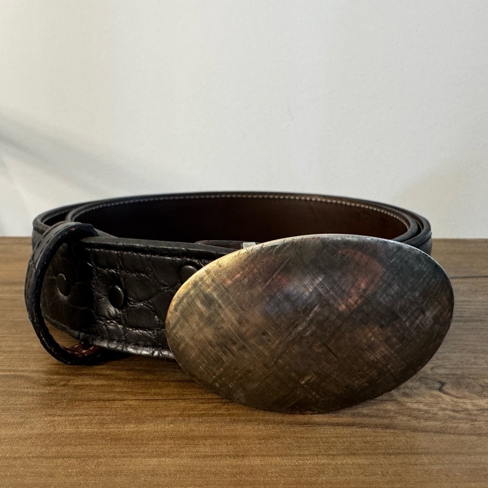 Axel’s Matte Black Genuine Alligator Belt with Comstock Heritage Buckle